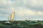 Vilhelm Melbye Stormfuld Eftermiddag i Skagerak oil on canvas